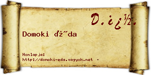 Domoki Éda névjegykártya